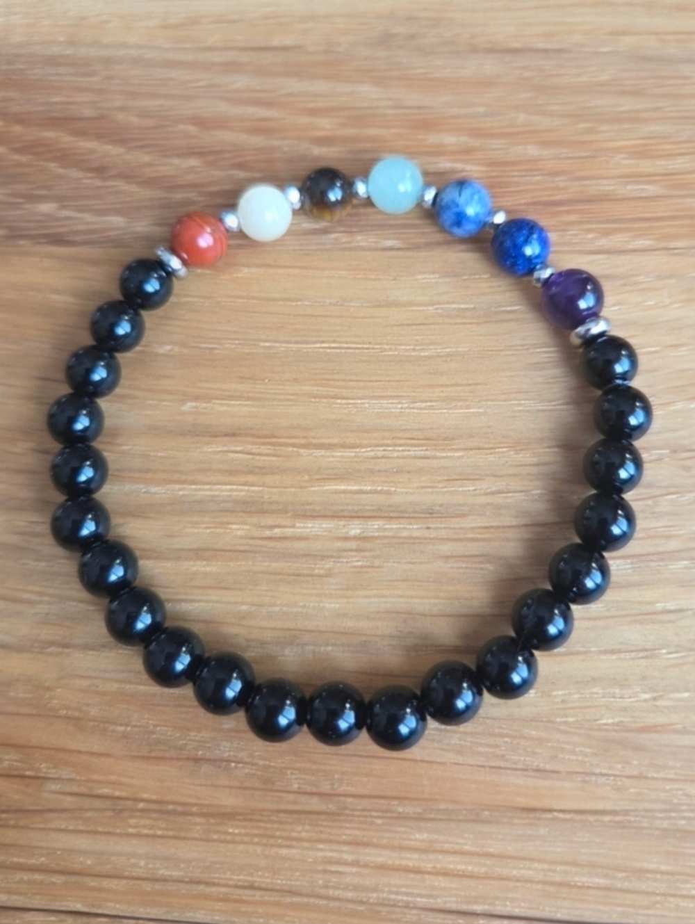 Seven Chakra Beads Stretch Bracelet, Hand Crafted